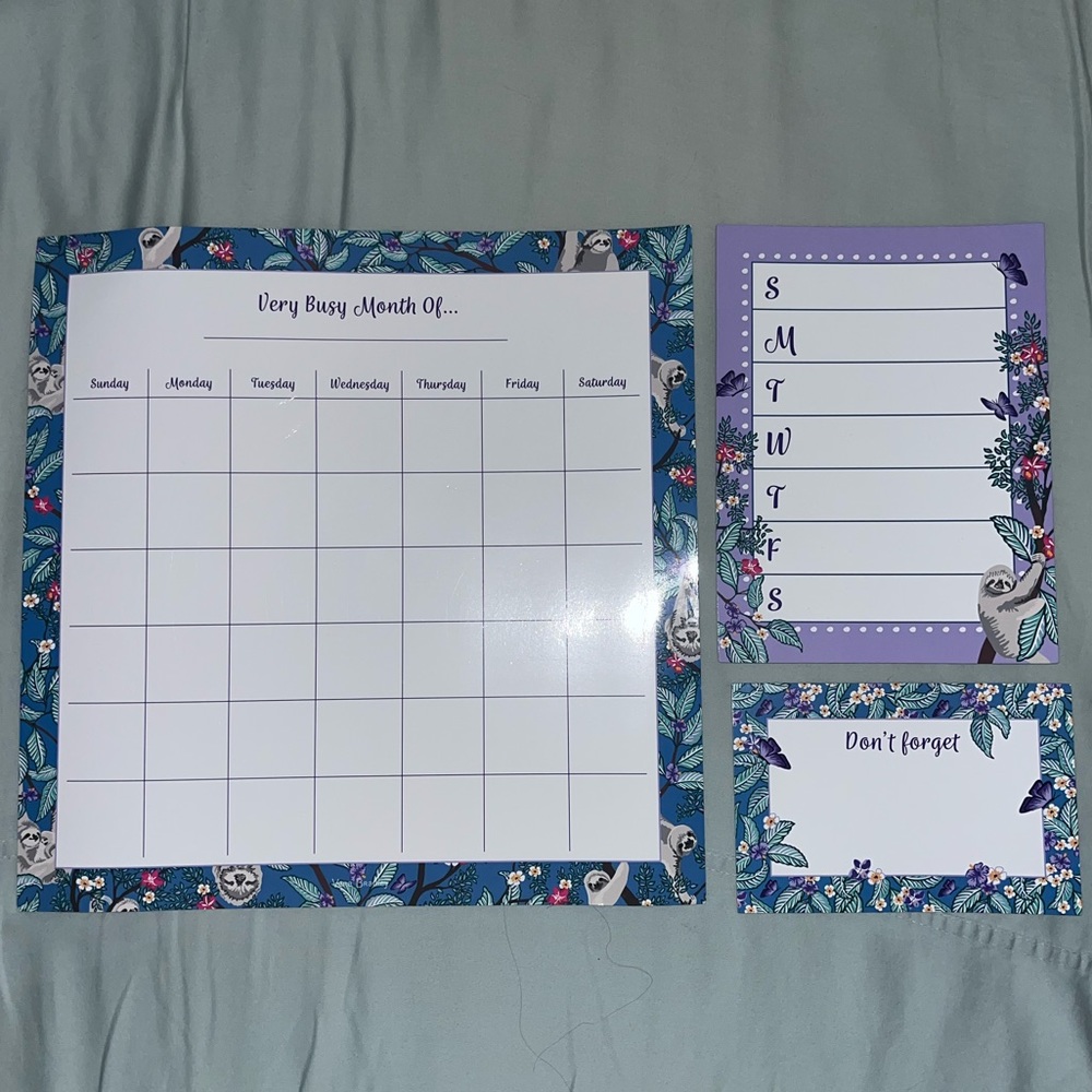 Vera Bradley Sloth Print Magnetic Planning Kit & Calendar